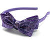 Glitter Bow Headband, Purple - Headbands - 2