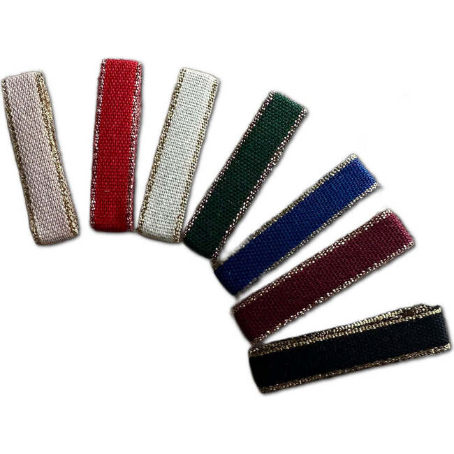 Holiday Ribbon Bar Clips, Bundle Set - Hair Accessories - 5