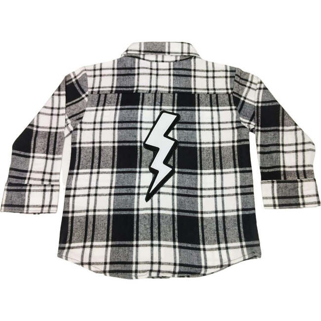 Kids Long Sleeve Flannel Shirt, Checkered Bolt