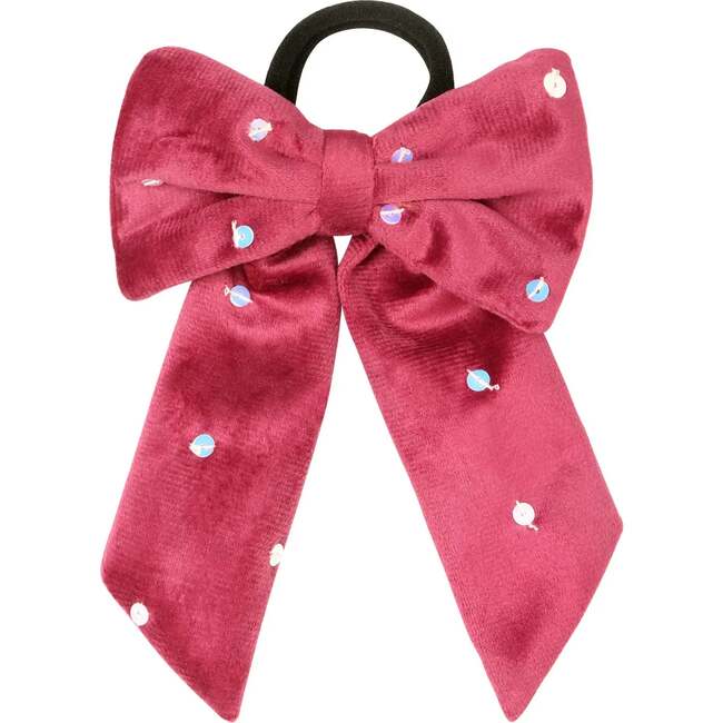 Red Sequin Velvet Bow