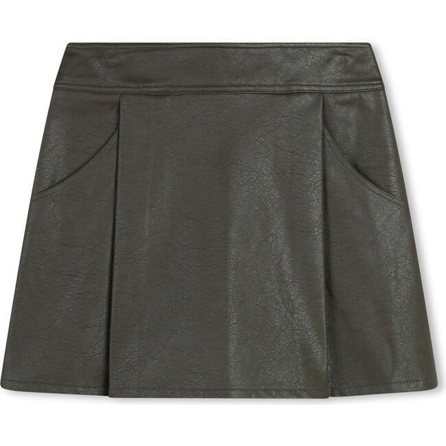 Vegan Leather Pleated Skirt