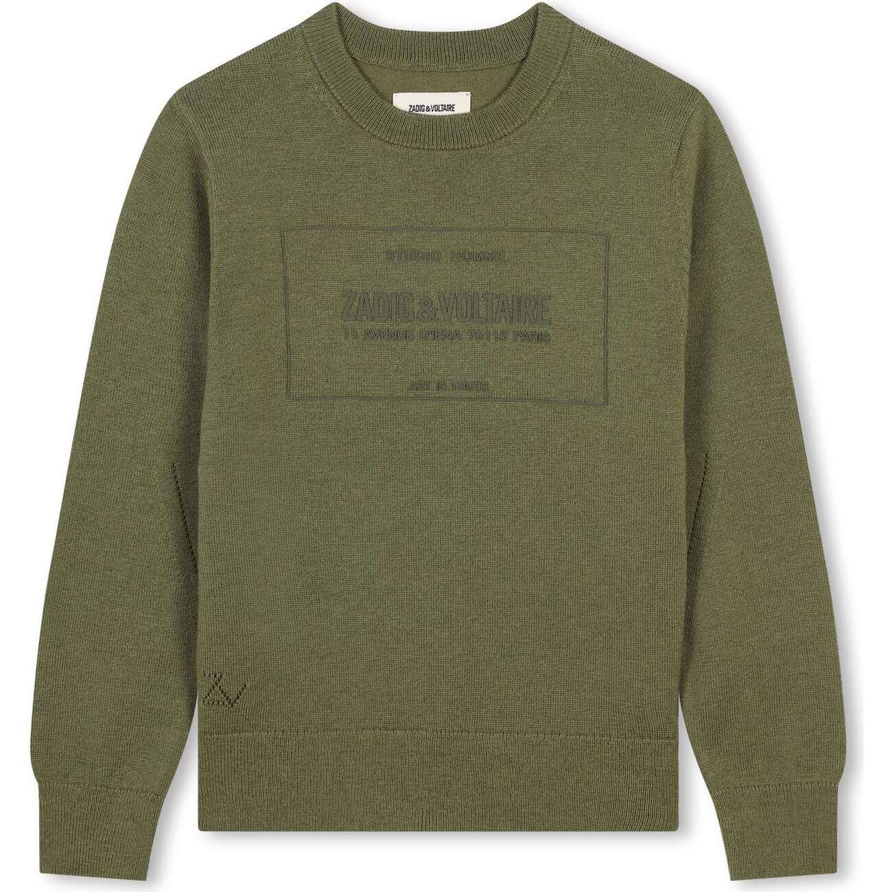 Sale Zadig & Voltaire brown/green Waves Camo V-Neck Pullover Sweater S NWT