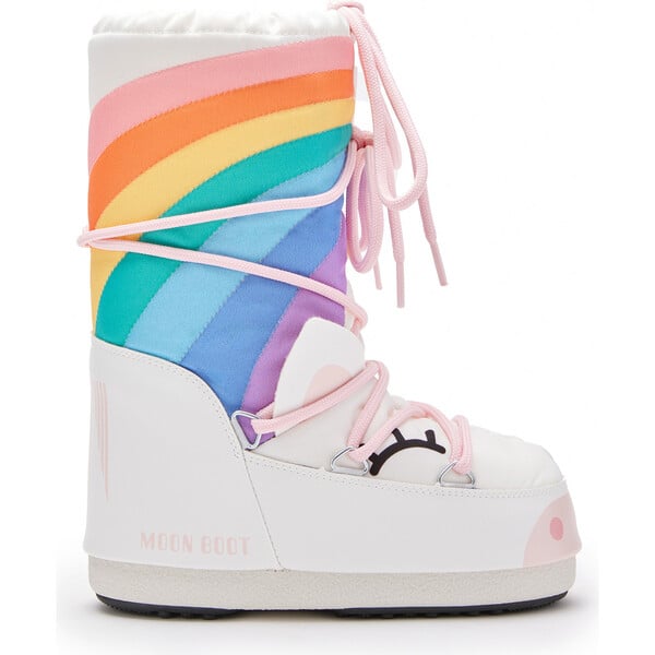 ICON Unicorn Boots, White Multi Moon Boot Shoes Maisonette