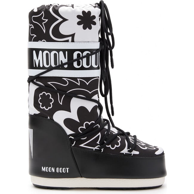 ICON Flower Boots, Black/White