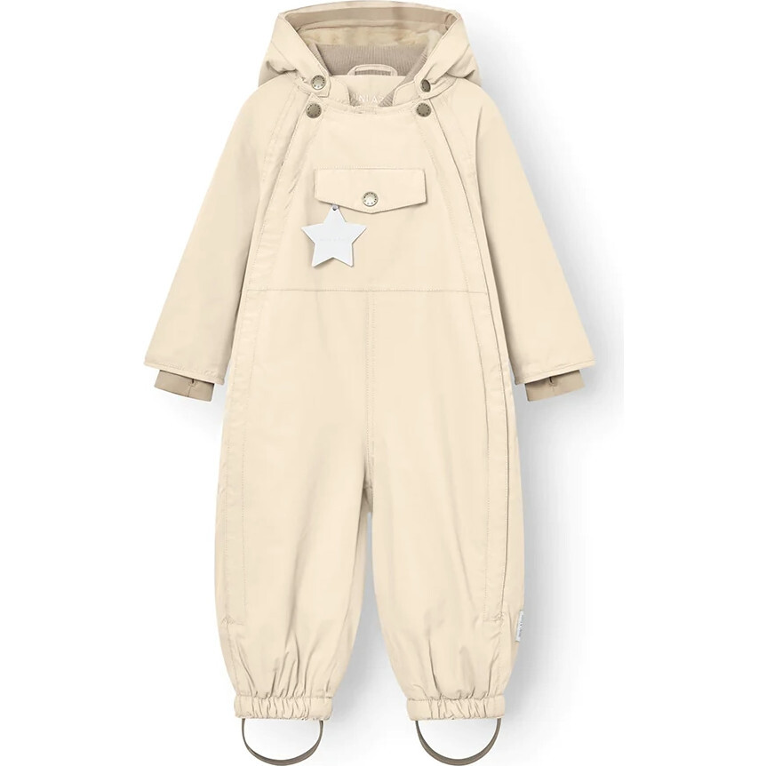 MATWISTI Fleece Lined Snowsuit, Angora Cream - Snowsuits - 1