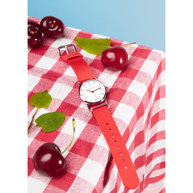 Millow Classic Watch, Red and Silver - Watches - 2