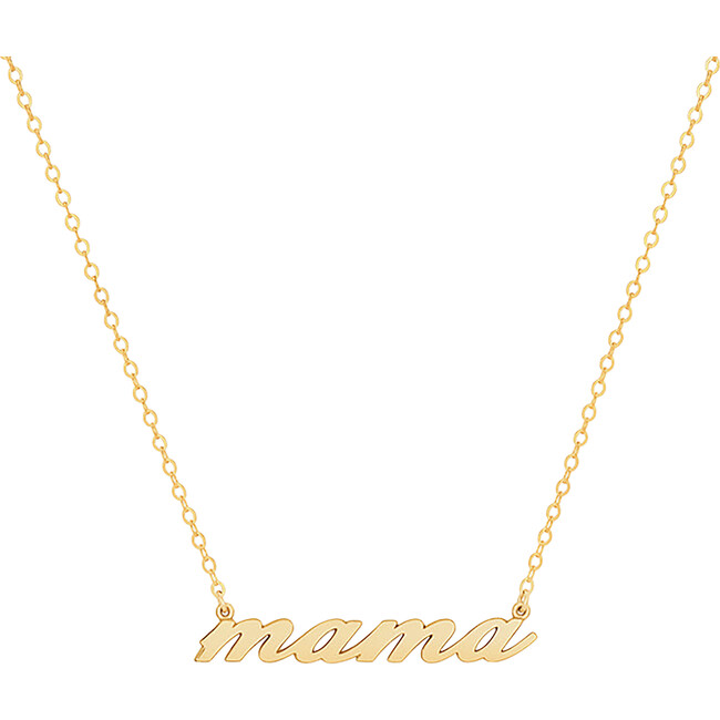 Women's Mama Script Necklace, Gold