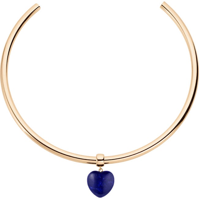 Women's Gemma Lapis Heart Necklace, Gold