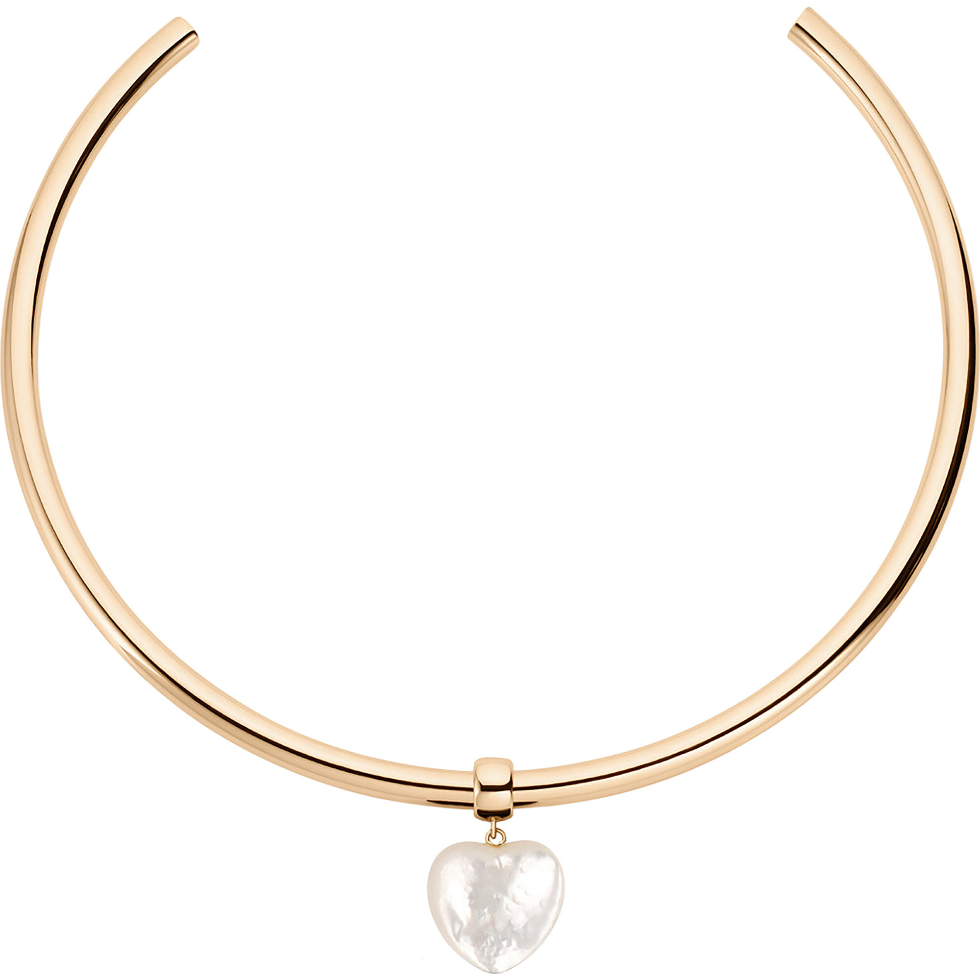 Women's Gemma Mother Of Pearl Heart Necklace, Gold - Necklaces - 1