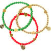 Christmas Hearts Bracelets, Red, Gold & Green - Bracelets - 1 - thumbnail