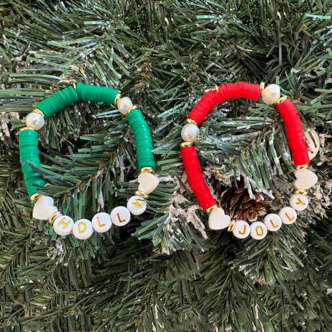 Holly Jolly Bracelets, Red & Green - Bracelets - 2