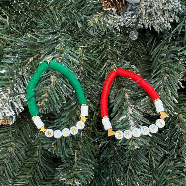 Merry & Bright Bracelets, Red & Green - Bracelets - 2