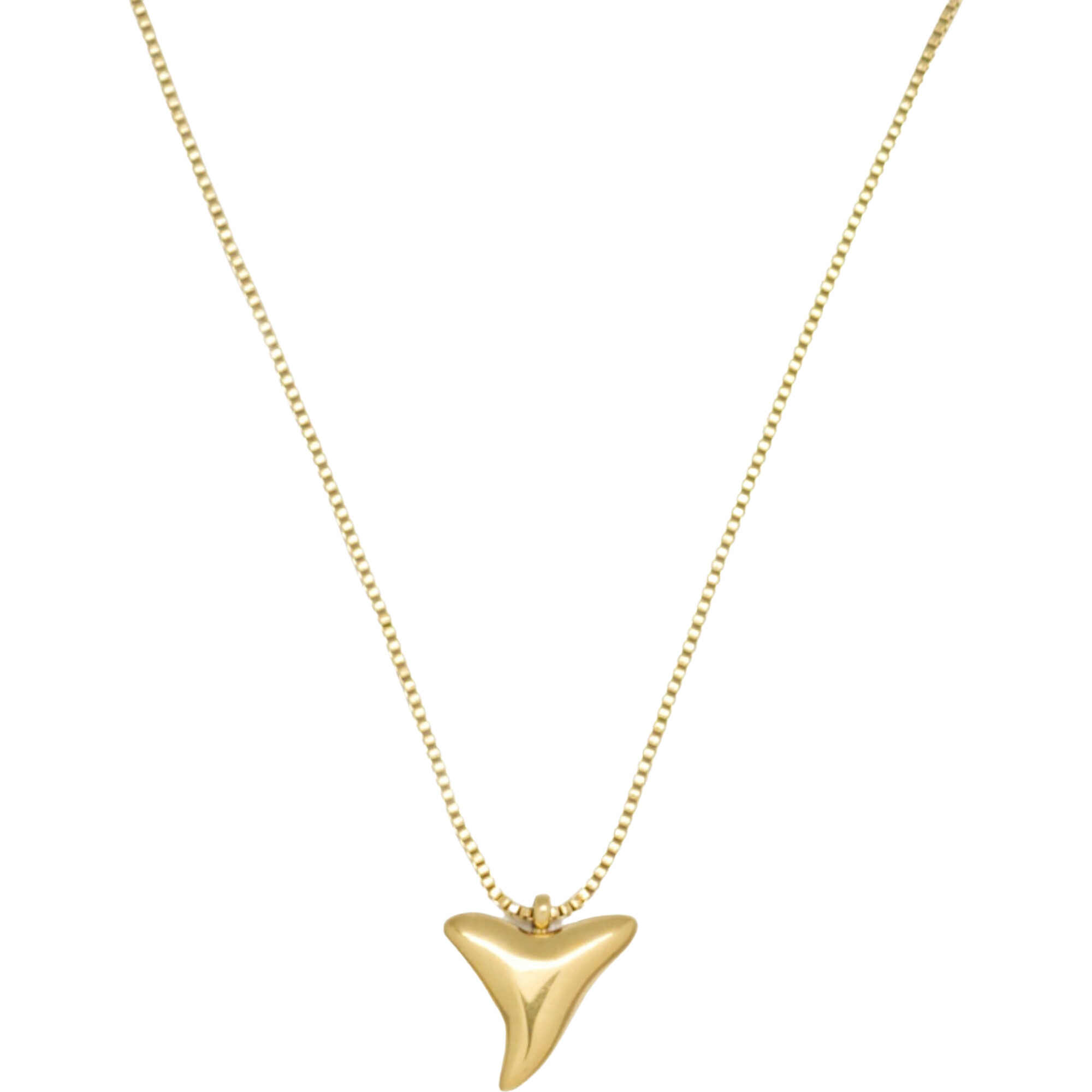 Women's Shark Tooth Necklace, Gold - Necklaces - 1