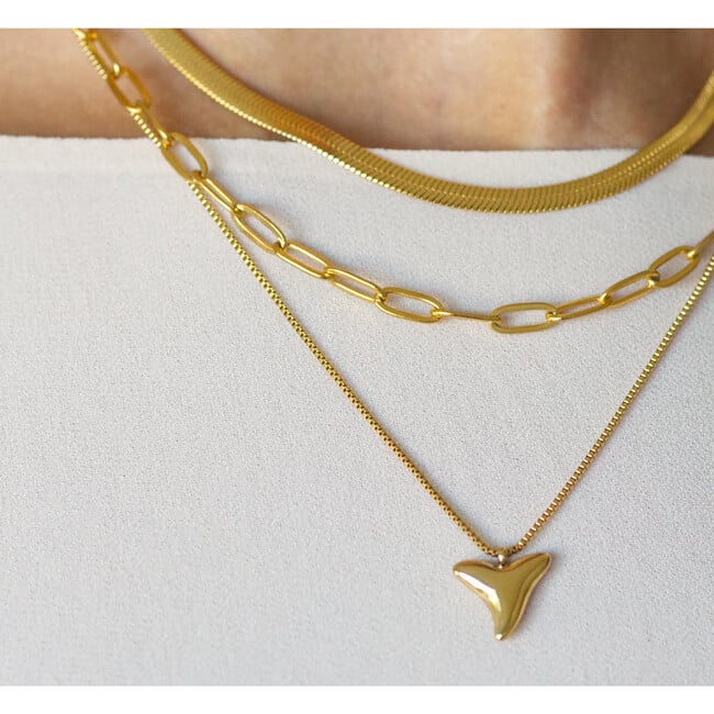 Women's Shark Tooth Necklace, Gold - Necklaces - 2