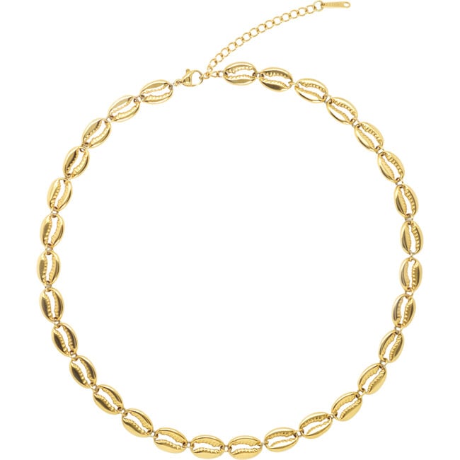 Women's Puka Shells Necklace, Gold