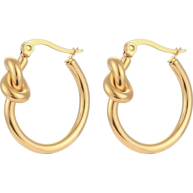 Women's Knot Earrings, Gold