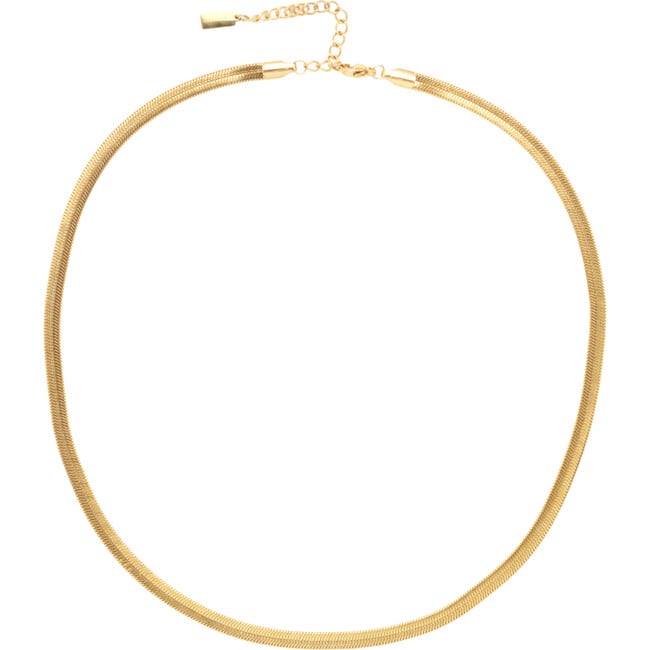 Women's Herringbone Necklace, Gold