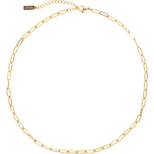 Women's Paperclip Necklace, Gold