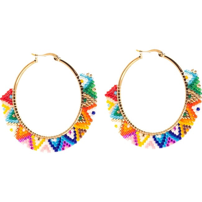 Women's Azteca Earrings, Gold