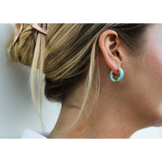 Women's Ella Earrings, Aqua - Earrings - 2