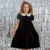 Princess Luna Hand Smocked Velvet Girls Dress, Black - Dresses - 3