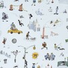 Joana Avilez's Street Scenes Peel & Stick Wallpaper, Multicolor On Sky Blue - Wallpaper - 1 - thumbnail