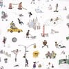 Joana Avilez's Street Scenes Peel & Stick Wallpaper, Multicolor On White - Wallpaper - 1 - thumbnail