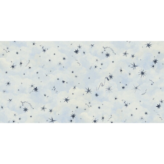 Luminaries Mid-Scale Design Textured Wallpaper, Clear Blue