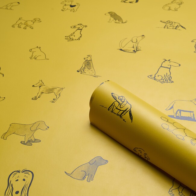 Good Dogs Everywhere Woven Wallpaper, Taxi-Cab Yellow - Wallpaper - 5