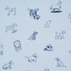 Good Dogs Everywhere Woven Wallpaper, Sky & Navy Blue - Wallpaper - 3