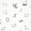 Good Dogs Everywhere Woven Wallpaper, Black & White - Wallpaper - 3