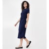 Women's Short Sleeve Aurora Dress, Maritime Blue - Dresses - 3