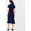 Women's Short Sleeve Aurora Dress, Maritime Blue - Dresses - 4