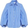 Women's Marina Stripe Top, Cerulean Blue/Cream Multi - Shirts - 1 - thumbnail