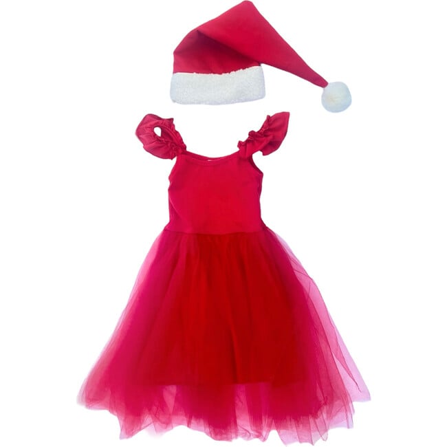 Red Holiday Dress with Santa Hat