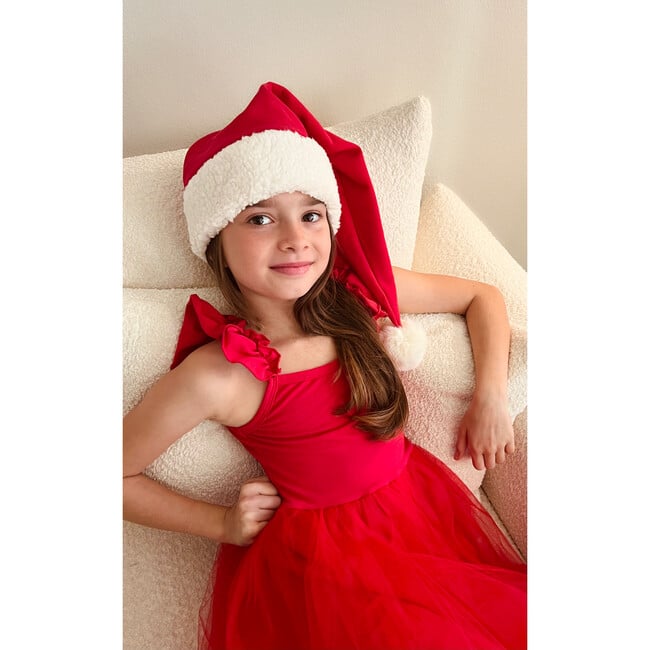 Red Holiday Dress with Santa Hat - Costumes - 6