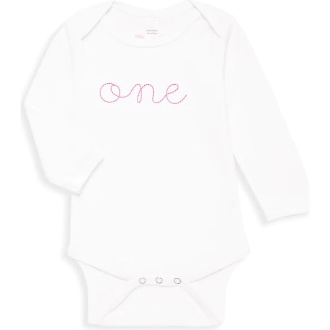 Baby One Long Sleeve Onesie, Hot Pink