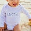 Baby One Long Sleeve Onesie, Navy - Onesies - 2