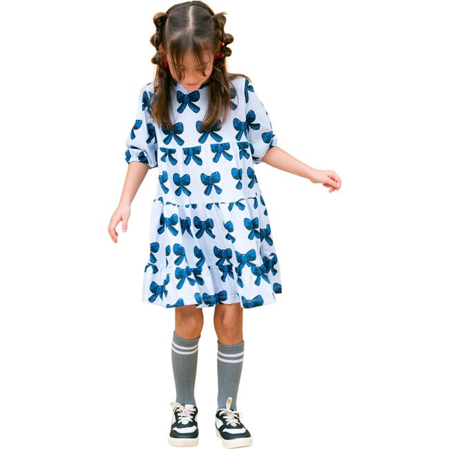 Blue Bow Fall In Love Dress - Dresses - 2