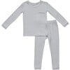 Baby + Kids Two-Piece Bamboo Cotton Personalized Pajamas, Gray - Pajamas - 1 - thumbnail