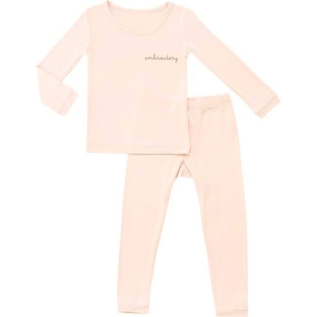 Baby + Kids Two-Piece Bamboo Cotton Personalized Pajamas, Pink