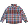 Button Down Shirt, Blue Multi Plaid - Shirts - 1 - thumbnail