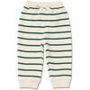 Baby Sweatpants, Green Stripe - Sweatpants - 1 - thumbnail