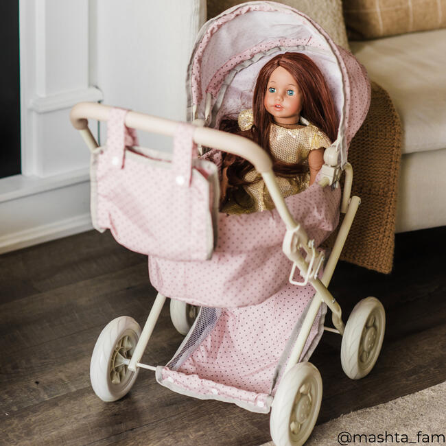 Olivia's Little World Buggy-Style Doll Stroller, Pink/Gray - Doll Accessories - 11