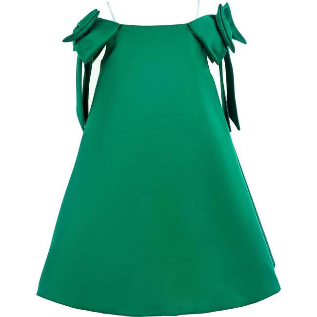 Luneta Off Shoulder Bow Dress, Green