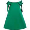 Luneta Off Shoulder Bow Dress, Green - Dresses - 1 - thumbnail