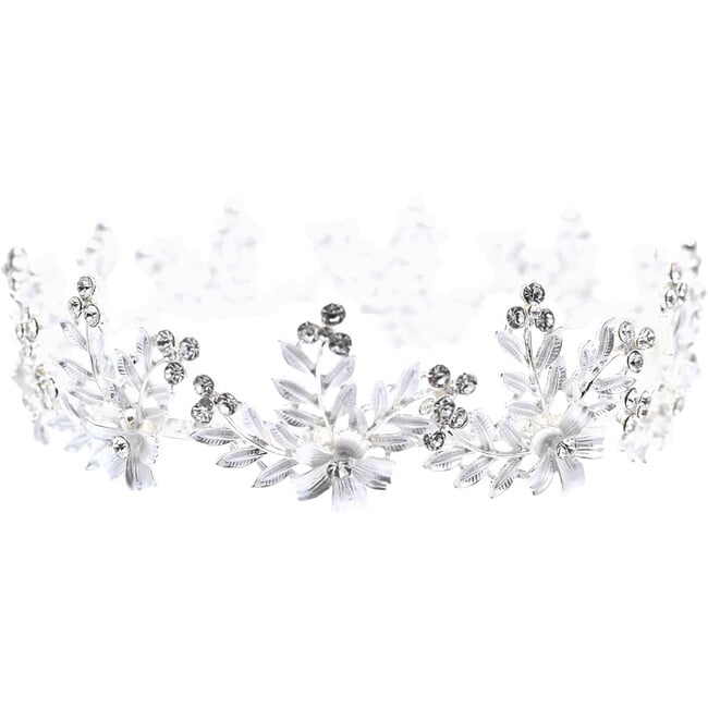 Crystal Wreath Floral Crown, Silver