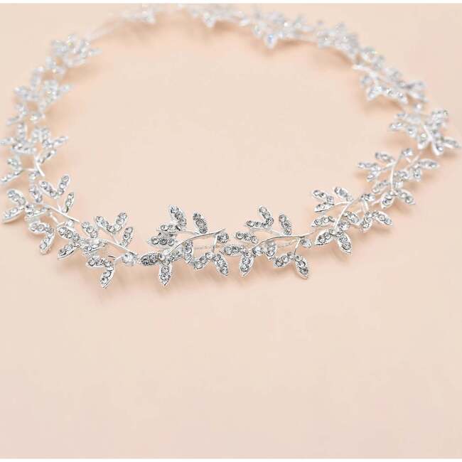 Crystal Shimmering Lei Hair Vine, Silver - Hair Accessories - 2