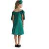 Luneta Off Shoulder Bow Dress, Green - Dresses - 7