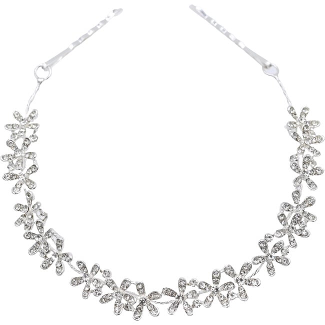 Crystal Flower Garland Hair Vine, Silver